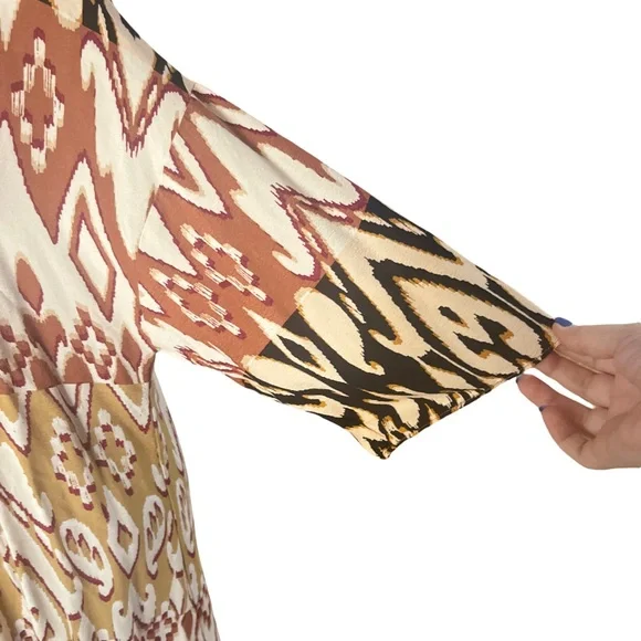 Evereve Mila Long Kimono Duster with Tribal Print Size S/M - Picture 6 of 9